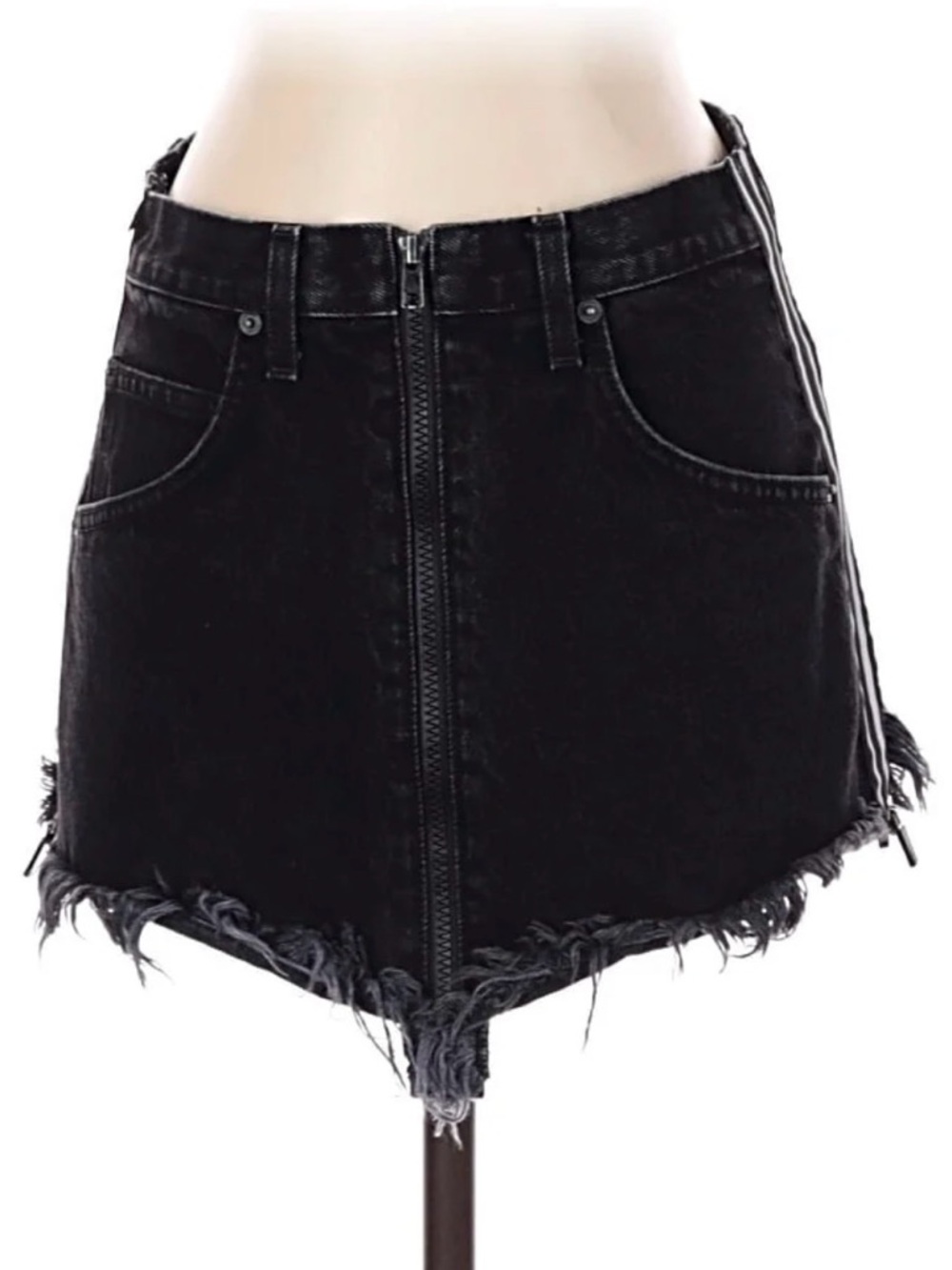 Carmar Black Frayed Denim Shorts with Side Stripe Detail